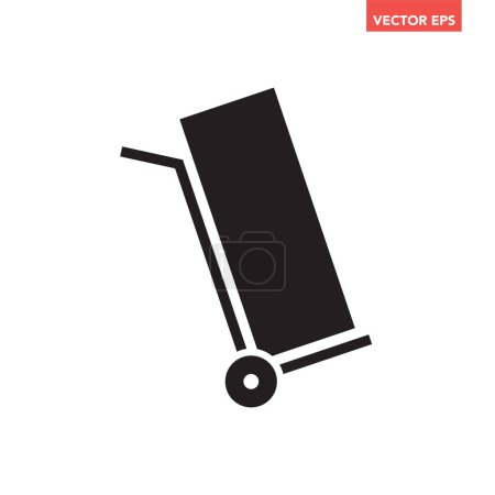 Illustration for Delivery trolley icon, simple single cart for infographic interface concept elements app ui ux web button logo, graphic flat design vector isolated on white background - Royalty Free Image