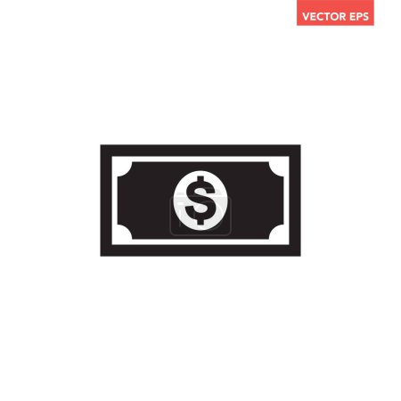 Téléchargez les illustrations : Icône dollar en noir et blanc. illustration de symbole vectoriel. - en licence libre de droit