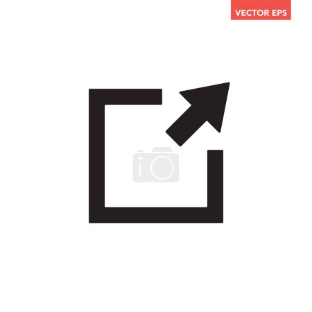 Ilustración de Línea de suelo negro compartir enlace de redes sociales con icono de caja de cubo, elementos de concepto de interfaz simple, aplicación ui ux logotipo del botón web, diseño plano gráfico vector pictograma eps 10 aislado sobre fondo blanco - Imagen libre de derechos