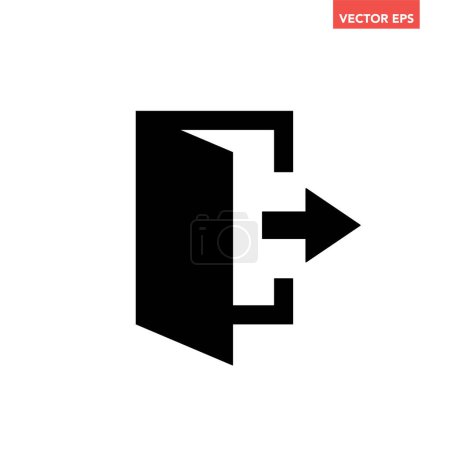 Illustration for Black logoin entry arrow icon, sign in log in file share import export, modern simple flat design concept vector for app ads web banner button ui ux interface elements isolated on white background - Royalty Free Image
