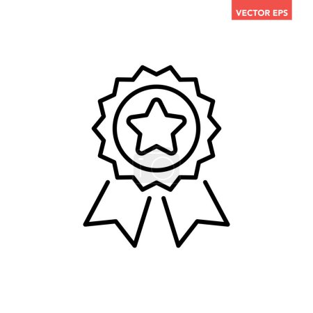 Téléchargez les illustrations : Simple médaille certificat ui icône, illustration vectorielle - en licence libre de droit