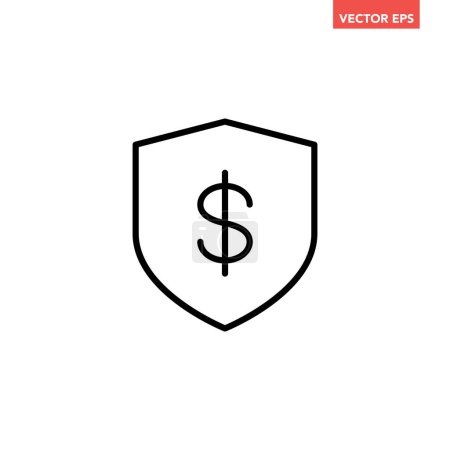 Téléchargez les illustrations : Icône de signe de dollar, illustration vectorielle conception simple - en licence libre de droit