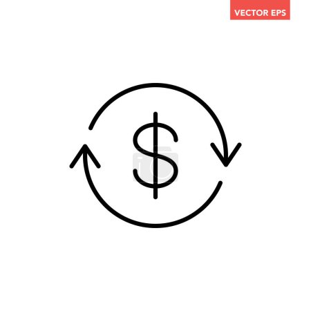 Ilustración de Dinero actualizar ui icono con signo de dólar, vector de ilustración - Imagen libre de derechos