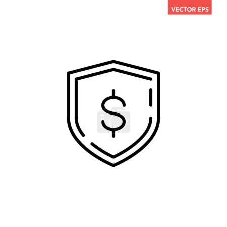 Téléchargez les illustrations : Icône de signe dollar ou argent, illustration vectorielle design simple - en licence libre de droit