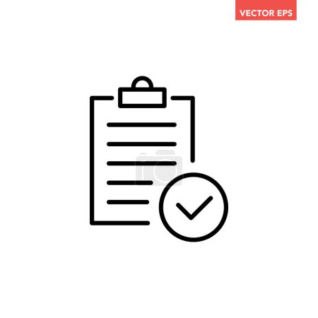 Téléchargez les illustrations : Checklist document icône simple, illustration vectorielle - en licence libre de droit