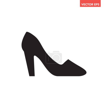 Ilustración de Mujer 's zapato icono plano, vector de ilustración - Imagen libre de derechos