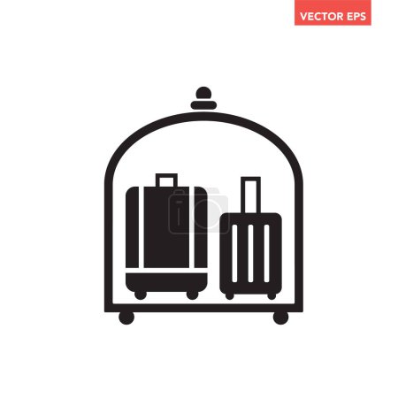 Téléchargez les illustrations : Icône vectorielle bagages sur fond blanc - en licence libre de droit