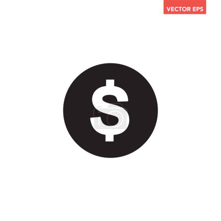 Téléchargez les illustrations : Signe dollar icône vectorielle - en licence libre de droit
