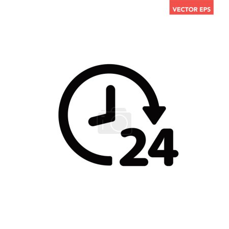 Téléchargez les illustrations : Illustration vectorielle de conception d'icône 24 heures - en licence libre de droit