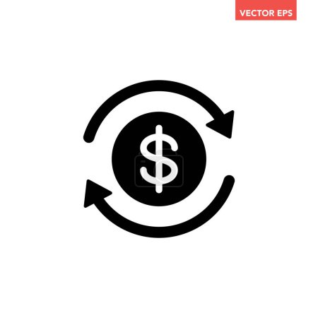 Ilustración de Dólar icono vector ilustración aislado sobre fondo blanco - Imagen libre de derechos