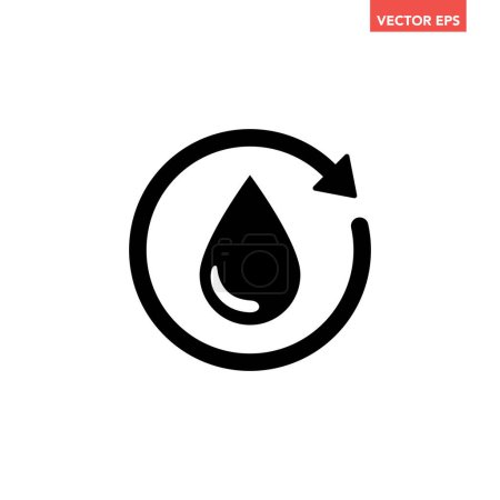 Téléchargez les illustrations : Illustration vectorielle du symbole de recyclage avec icône de goutte - en licence libre de droit