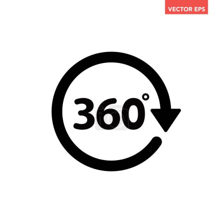 Illustration for 360 degrees with arrow icon, vector illustration - Royalty Free Image