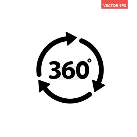 Ilustración de 360 degrees vector icon isolated on white background - Imagen libre de derechos