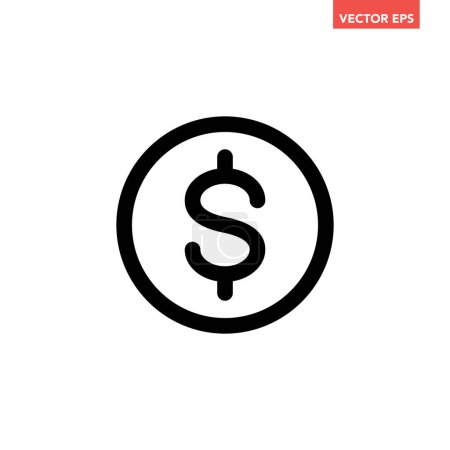 Ilustración de Dólar icono vector ilustración - Imagen libre de derechos