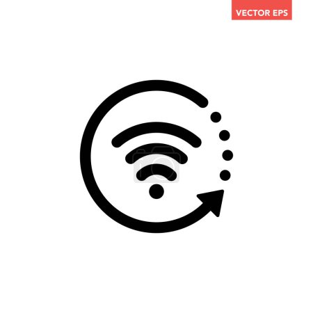 Téléchargez les illustrations : Icône de conception de vecteur wifi isolé sur fond blanc - en licence libre de droit