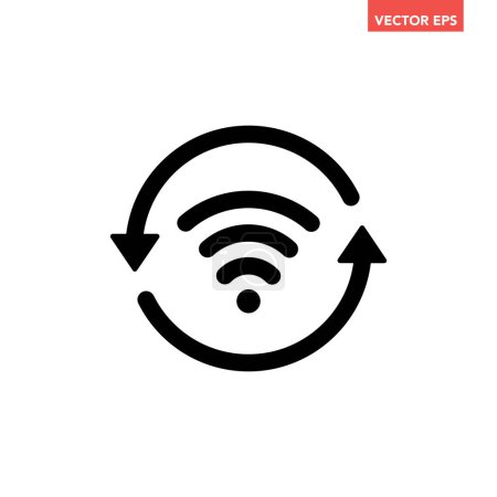 Téléchargez les illustrations : Icône de conception de vecteur wifi isolé sur fond blanc - en licence libre de droit