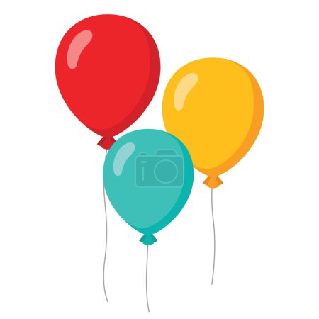 Illustration for Colorful balloons on white background, vector illustration simple design - Royalty Free Image