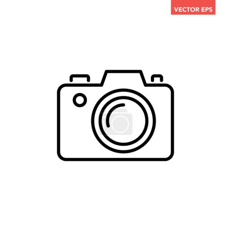 Illustration for Camera vector icon isolated on transparent background, photo logo concept - Royalty Free Image