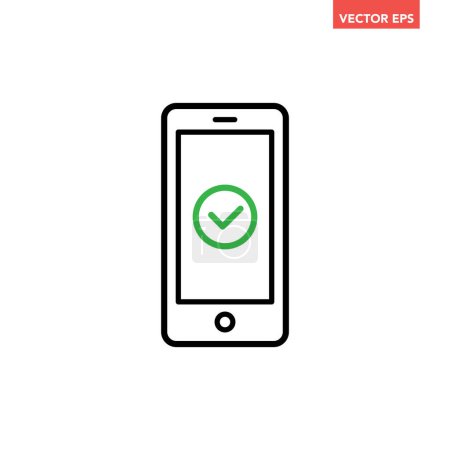 Téléchargez les illustrations : Smartphone avec icône à cocher, illustration vectorielle - en licence libre de droit