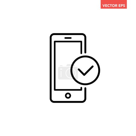 Téléchargez les illustrations : Smartphone avec icône à cocher, illustration vectorielle - en licence libre de droit