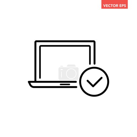 Illustration for Laptop with check mark icon vector illustration - Royalty Free Image