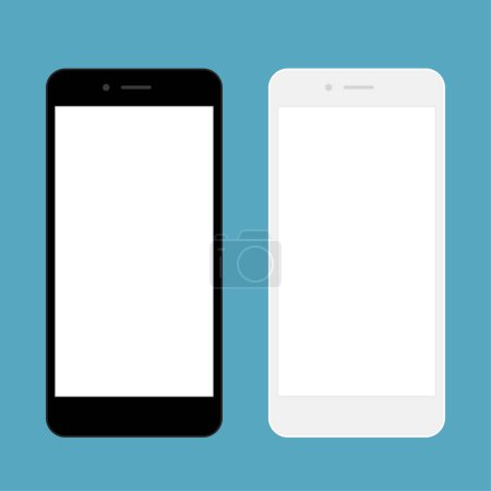 Illustration for Phone with blank screen vector illustration - Royalty Free Image