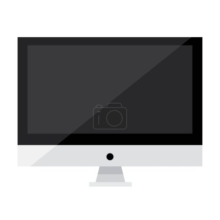 Ilustración de Monitor de ordenador moderno con ilustración de vectores de pantalla en blanco - Imagen libre de derechos