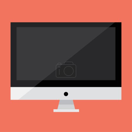 Foto de Monitor de ordenador moderno con ilustración de vectores de pantalla en blanco - Imagen libre de derechos