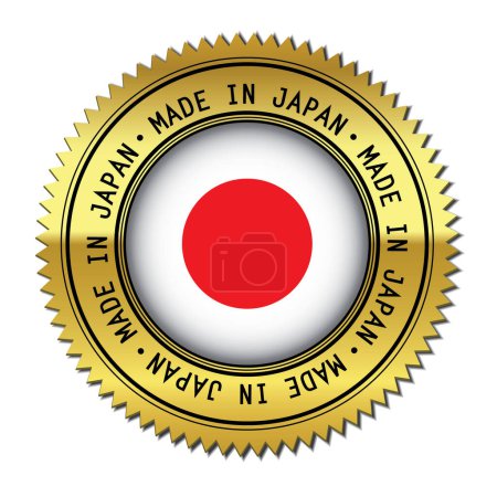 Téléchargez les illustrations : Illustration vectorielle autocollant Made In Japan - en licence libre de droit