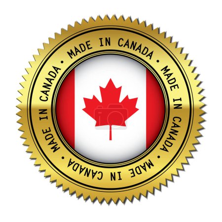 Téléchargez les illustrations : Illustration vectorielle autocollant Made in Canada - en licence libre de droit