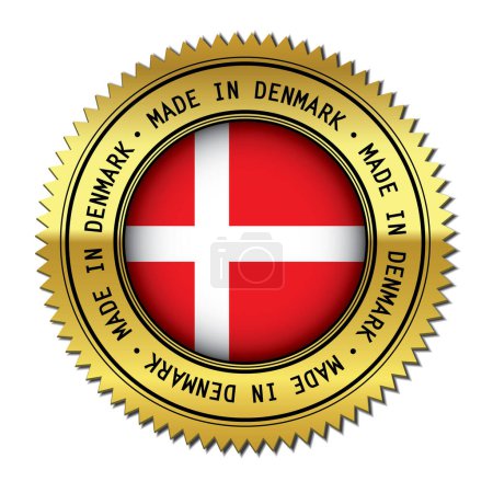 Illustration for Made in Denmark sticker vector illustration - Royalty Free Image
