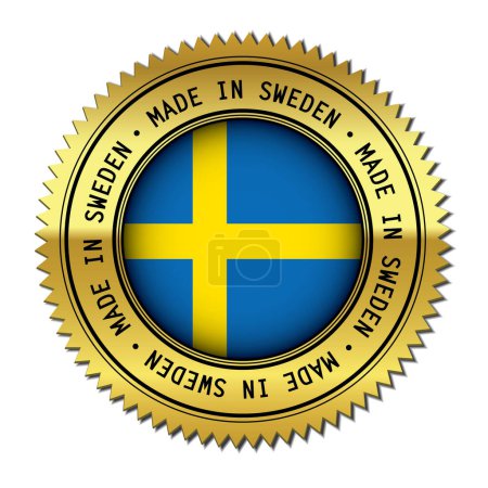 Ilustración de Hecho en Suecia pegatina vector ilustración - Imagen libre de derechos