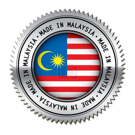 Ilustración de Hecho en Malasia etiqueta vector ilustración - Imagen libre de derechos