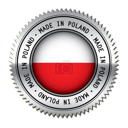 Ilustración de Hecho en Polonia pegatina vector ilustración - Imagen libre de derechos