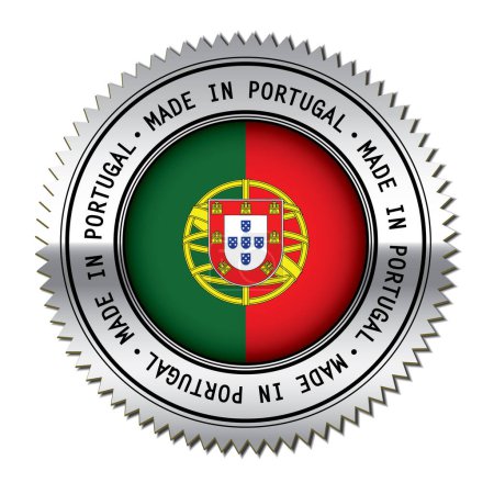 Téléchargez les illustrations : Illustration vectorielle autocollant Made in Portugal - en licence libre de droit