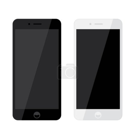 Ilustración de Smartphone con ilustración de vectores de pantalla en blanco - Imagen libre de derechos
