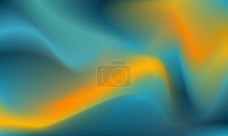 Illustration for Abstract blank gradient background illustration in light blue and yellow colors. Smooth wavy elegant modern texture design template for wallpaper, banner, cover, web, digital, decoration, greeting - Royalty Free Image