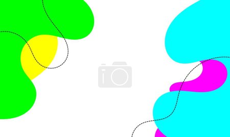 Fond abstrait coloré avec forme géométrique ondulée plate fluide. illustration dynamique simple pour bannière, affiche, surface, publicité, flyer, idée, création, accueil, publicité, presse écrite