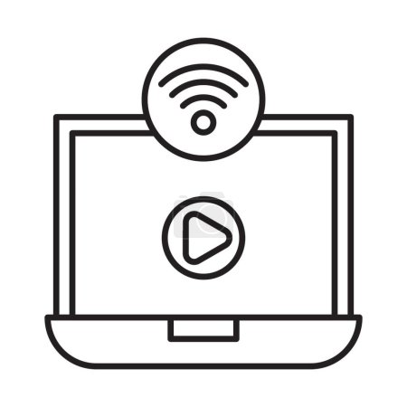 Online Streaming line icon design 