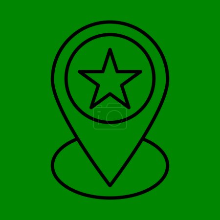 Diseño de icono de línea de ubicación estrellada 