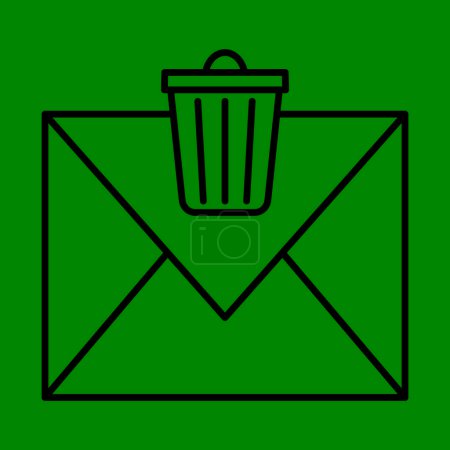 Illustration for Delete Message line Icon Design - Royalty Free Image