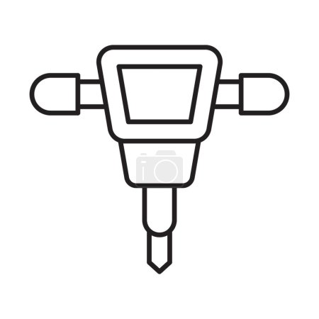 Ilustración de Jackhammer línea icono de diseño - Imagen libre de derechos