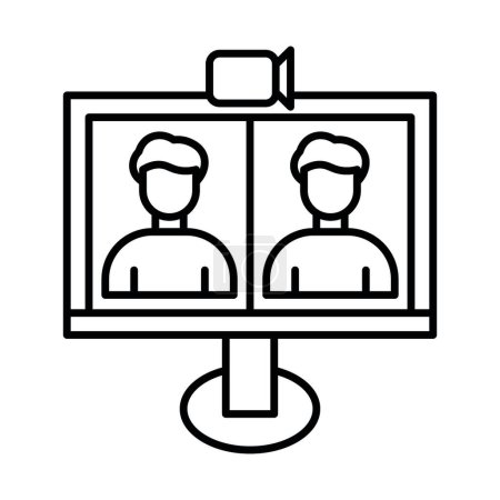 Video Conference Line Icon Design