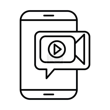 Video Chat Line Icon Design