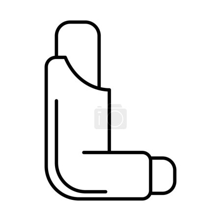 Diseño de iconos de línea de inhalador