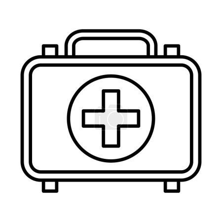 Téléchargez les illustrations : Kit de premiers soins Line Icon Design - en licence libre de droit