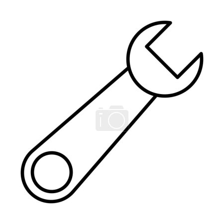 Diseño de icono de línea de llave inglesa