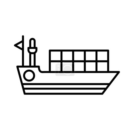 Diseño de icono de línea de barco
