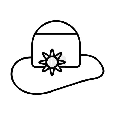 Señoras sombrero línea icono de diseño