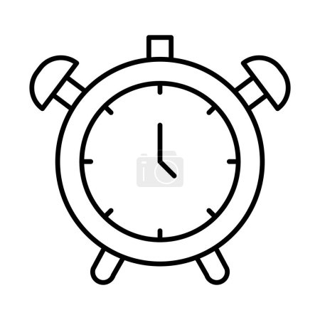 Conception d'icône de ligne d'horloge d'alarme